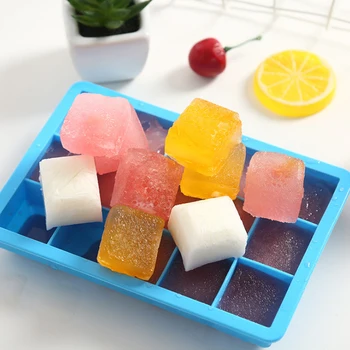 1 бр. Силиконова форма за приготвяне на ледени кубчета За лед, бонбони, торта, пудинг, шоколад, Лесно премахва форма за кубчета лед квадратна форма