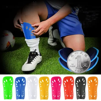 1 Чифт футболни Визии на пищяла, Пластмасови футболни щитове, защита на краката, за деца, Защитно облекло за възрастни, Дишаща защита на пищяла, 8 цвята