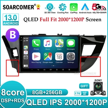 10-Инчов QLED екран на Android 13 За Toyota Corolla Ralink 2014-2016 Мултимедиен WIFI Видео плейър GPS Навигация Безжичен Carplay