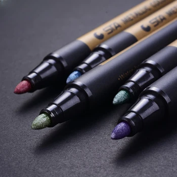 10 Цветни Метални маркери химикалки, Мастило на водна основа, със Специална цветна писалка за рисуване на Графити, Здрав и не выцветающая дръжка за фотоалбума 