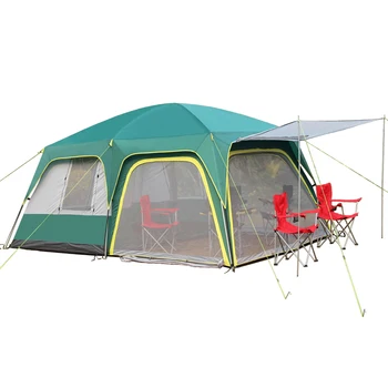 15 Квадратни метра утолщенного слънцезащитен крем за 5-8 души, 2 спални, 1 салон, двупластова палатка, защитени от насекоми и вятър, водоустойчива туристическа