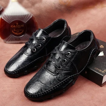 2023 Нови Черни Обувки, Ежедневни Мъжки Удобна Кожена ръчно изработени обувки за Мъже, Меки Обувки за Шофиране на равна Подметка, Голям Размер на 47, Zapatos De Hombre