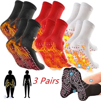3 Двойки Турмалиновых Чорапи за отслабване, самонагревающиеся чорапи, Магнитни самонагревающиеся чорапи за Масаж стоп, Термотерапевтические Чорапи, Нови