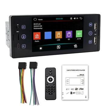 5-инчов мултимедиен плеър, IPS Сензорен екран, Bluetooth-съвместими Преносими автомобилна стерео високоговорители, видео Рекордер с автоматично обръщане назад, 256 GB HD LCD дисплей