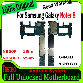 64 GB дънна Платка Оригиналната Разблокированная За Samsung Note 8 N950F N950FD дънна Платка 100% Протестированная Работна Логическа Такса Висококачествена Плоча