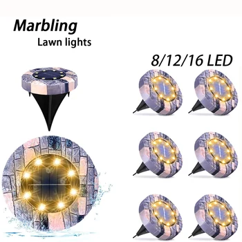 8/16 LED Мрамор лампа, слънчев-вградени под лампа за тревата/пътеки/двор/коридор, Декоративен под лампа за тревата, открит Водоустойчива IP65