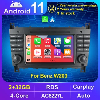 Android 11 Авторадио За Mercedes/Benz Clk W203/W209 W163 Стерео Видео Carplay GPS Навигация BT RDS FM No 2 Din DVD