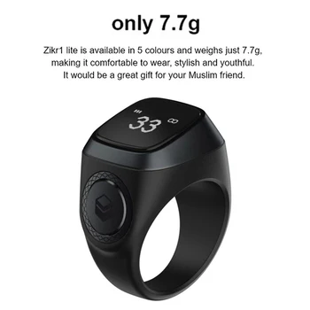 Bluetooth smart-пръстен за броене на тасбихов за мюсюлманите, цифрова напомняне за време на молитва Zikr Tasbeeh 5 