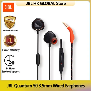 JBL 100% Оригинална Кабелни слушалки Quantum 50 3,5 мм кабел за видео игри, електронни спортна каска със слушалки за мобилен телефон