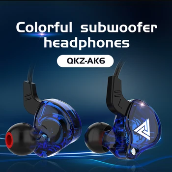 QKZ AK6 Hi-Fi основната част стерео слушалки С Шумопотискане Спортни Слушалки За Джогинг 3,5 мм Plug Удобни В Чорап Жични Слушалки