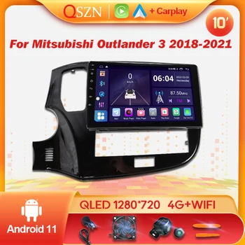QSZN Android 11 Авто радио, мултимедиен плейър за Mitsubishi Outlander 3 2018 - 2021 2 Din GPS Навигация Стерео DVD Carplay