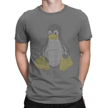Tux Linux Дистрибуция Ubuntu Мъжка Тениска Креативна Тениска С Къс Ръкав и Кръгло деколте, Тениски От 100% Памук, Дрехи Големи Размери