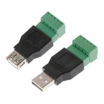 USB 2.0 Type A за мъжете/жените с винт 5 ПЕНСА за да се свържете адаптера с клеммной nuts w / Shield