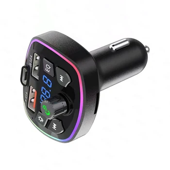 Авто Радиомодулятор MP3 плейър, съвместим с Bluetooth, Безжична Аудиоприемник хендсфри PD 18W Type-C, Двойно зарядно устройство, USB 3.1 A