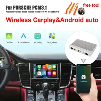 Безжична CarPlay за Porsche Macan Cayman, Cayenne Panamera 911, функции на Android Auto Mirror Линк AirPlay Car Play и камера за задно виждане