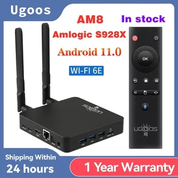 В наличност UGOOS AM8 TV BOX Amlogic S928X DDR4 4 GB RAM памет И 32 GB ROM Android 11 Поддръжка AV1 CEC HDR WiFi6E 1000M OTG BT5.3 телеприставка