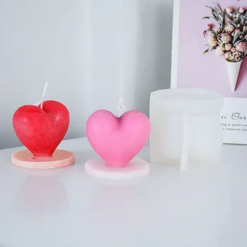 В основата на Любовта Силиконова Форма За Свещи 3D Сърцето Ароматерапия Гипс Епоксидна Смола Форма За Печене на Подаръци За Деня на Свети Валентин Вечерта Украшение Декор