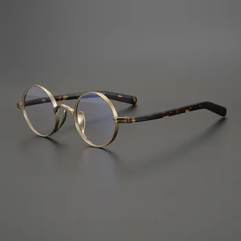 Групови кръгли очила в черепаховую лекар по дентална медицина с ивици от сплав, мъжки модни дизайнерски оптични очила при късогледство, женски персонални очила