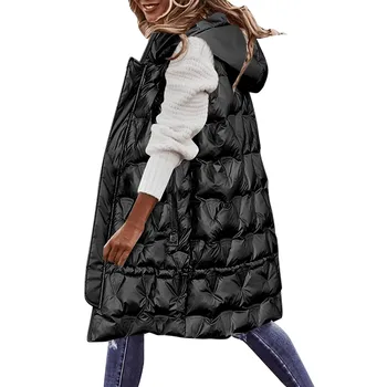 Дамски однотонная лъскава яке-жилетка с дебела пух, алтернативна подплата, тренч, зимни палта за жени, зимни мъжки топли палта за жени