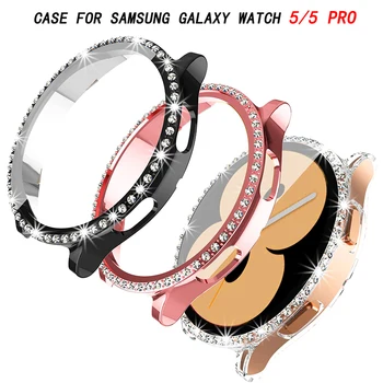 Диамантена калъф за Samsung Galaxy Watch 5/5 pro/4 44 мм 40 мм, калъф за PC, Универсална Защитна броня Galaxy watch4 classic 42 мм и 46 мм