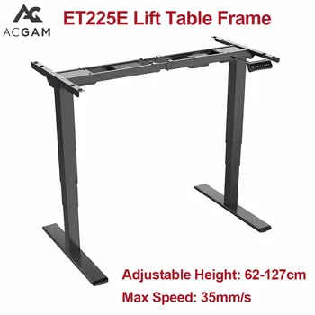 Електрически Комбинациите Подвижен плот Acgam ET225E с три секционными крака, Регулируема височина 62-127 см, Постоянна рамка маса, Скорост: 35 мм /с