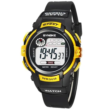 Електронни часовници за мъже с пластмасова каишка, Луминесцентни водоустойчив многофункционални спортни мъжки електронни часовници