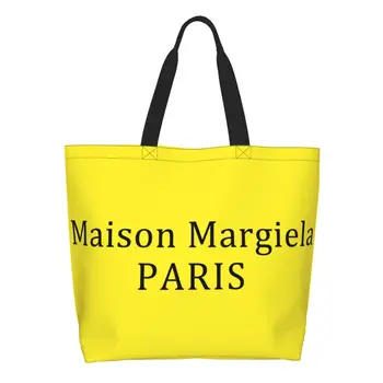Забавна чанта-тоут с писмото принтом Mm6 Margielas за пазаруване От Рециклиране, Холщовая пазарска чанта на рамото