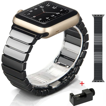 Керамичен Каишка За Часовник Apple Watch Band 45 мм 41 мм 44 мм 40 мм 42 мм 38 мм Ultra 49 мм Метална Гривна iWatch Series 8 7 SE 3 5 6 Band