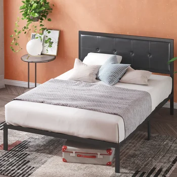 Класическа легло-платформа от изкуствена кожа Zinus Cherie с отправни пръчка