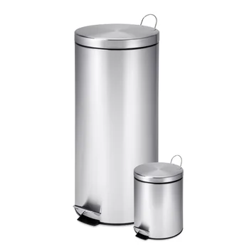 Комбиниран комплект кухненски кошчета за боклук Honey Can Do обем 8 литра и 1,32 литра от неръждаема стомана