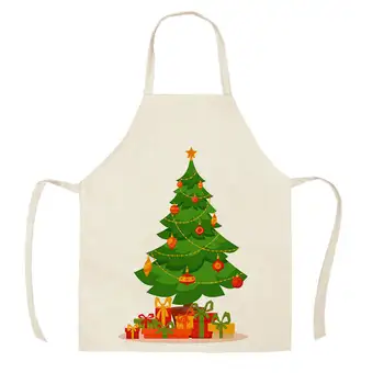 Кухненска престилка без ръкави, с шарени елхи, за да проверите за печене, кухненски принадлежности, Празничен декоративен престилка срещу петна