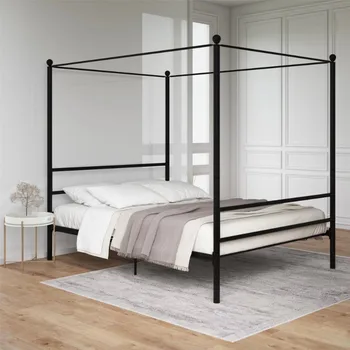 Легло с метална Балдахин мебели за спалня рамка двойно легло рамка на легло queen