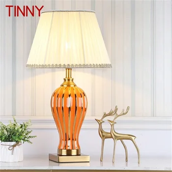 Лидице керамична настолна лампа с димер, модерен и луксозен настолна лампа за дома, хол