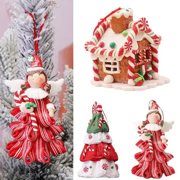 Мека керамика, Коледни Висящи висулки, Конфетный Къща, Цветни Гирлянди за Коледна елха, Декор, Празнични аксесоари, Сувенири