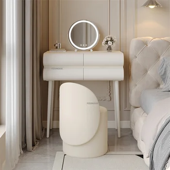 Модерен минималистичен тоалетка за грим с огледало, Тоалетка за спалня, Скрин, Лесен Луксозен Тоалетка с огледало, Мебели за спалня