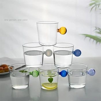 Модерна проста однослойная стъклена чаша за вода с химикалка, ясно домакински чаша за мляко и сок в стил Ins