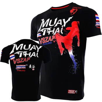 Мъжки t-shirt Муай Тай за джогинг, фитнес, спортове с къс ръкав, улични спортни костюми за бокс и борба, летни дишащи детски блузи