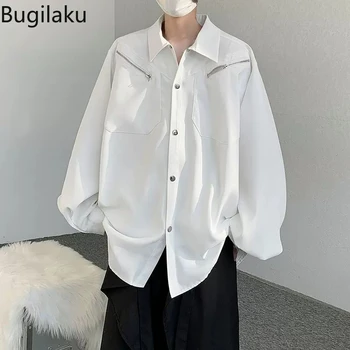 Мъжки солнцезащитная риза Bugilaku с цип, дизайнерска риза с дълги ръкави, красиво мъжко палто с къдри