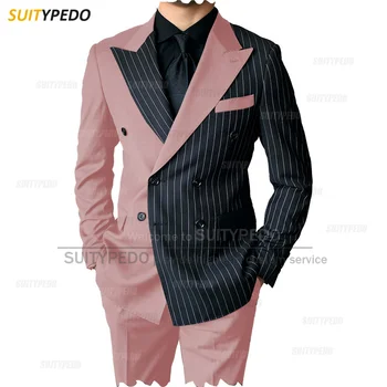 Най-новият комплект мъжки костюми в различни цветове за парти, ушити по поръчка приталенные екипировки, Сако, панталон, 2 броя, модерен костюм за сватбеното тържество