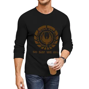 Нова дълга тениска на Battlestar Galactica Seal, тениска оверсайз, дрехи с аниме, тениска за момче, тениски за мъже