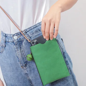 Нова чанта за мобилен телефон, кожена дамска чанта през рамо, Уличен тенденция, Женска малка чанта през рамо, Кожена чанта за мобилен телефон