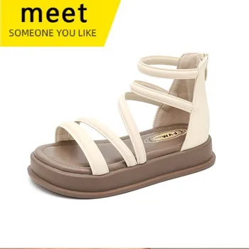 Обувки за момичета Детски Римски сандали; Новост 2023 г.; Лятна Детски обувки големи размери; Сандали за момичета; Детска плажна обувки с мека подметка
