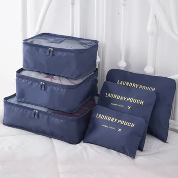 Опаковка 6, Чанта за гардероб, набор от чанти, Спретнат Куфар, Чанта за съхранение, Кубче за организатор, Чанта-органайзер за обувки, Дрехи за пътуване