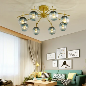 Полилей в стил loft, ретро, лампа за спални, декорация на дома, висящи лампи за помещения, Креативен дизайн на Стъклени топки, висящи лампи