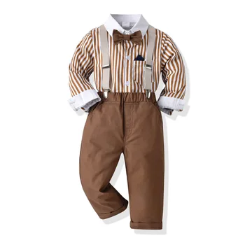 Пролетно-Есенен Официален комплект дрехи за момчета от 1 до 6 години на Сватба, Детски Празничен костюм на Едро, Блейзър райе, Панталони
