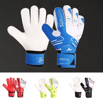 Професионални нескользящие мъжки вратарские ръкавици за футбол от утолщенного латекс, детски футболни вратарские с предпазни ръкавици с пръсти, Размер на 5-10