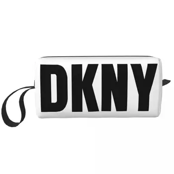 Пътна Черна чанта за тоалетни принадлежности DKNYs, Преносим козметични Органайзер за грим за жените, кутия за съхранение на козметиката