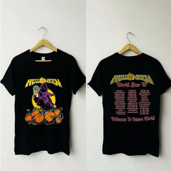 Реколта тениска helloween идват 1988 Pumpkins Fly Free Tour, Концерт на рок-група, преиздаване
