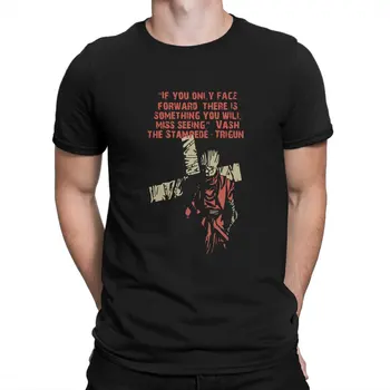Ретро Реколта-2 Тениска за мъже Trigun Луд, Тениски от 100% памук Тениска с кръгло деколте и къс ръкав, Ново прием на Дрехи