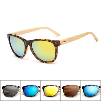 Слънчеви очила от Бамбуково дърво, Маркови Мъжки Дамски Слънчеви Очила С Огледално Покритие, Ретро Очила с UV400 Нюанси, Очила Gafas De Sol K1009